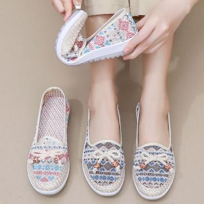 Новые летние туфли с сетчатой ​​подкладкой, старые тканевые туфли в Пекине, женская модная повседневная обувь на мягкой подошве, обувь для мам среднего и пожилого возраста, сетчатая обувь