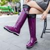 Плюс высокие дождевые туфли женские модные резиновые сапоги для улицы очень высокие водонепроницаемые туфли резиновые туфли бархатные длинные водонепроницаемые сапоги