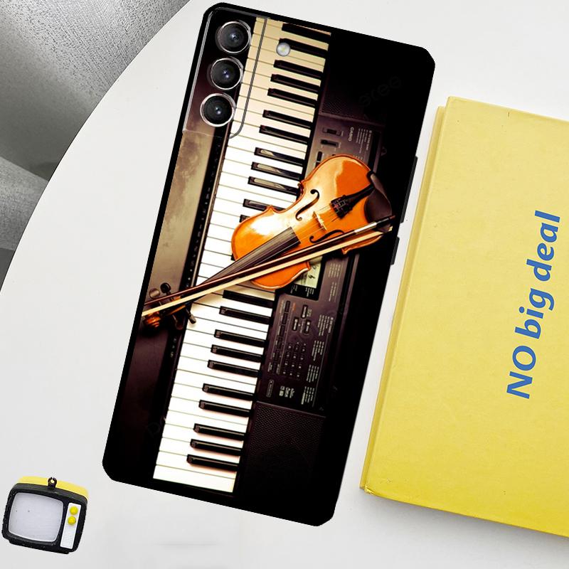 Чехол для скрипки и пианино для Samsung Galaxy S23 Ultra S22 S21 S20 FE Note 20 Ultra S8 S9 S10 Note 10 Plus
