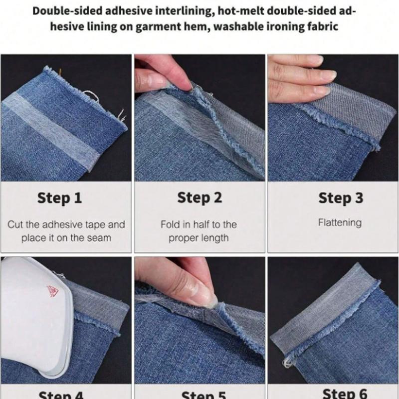 1pc Double-Sided Iron-On Hemming Tape, Strong Adhesive Heat Bonding Tape, Iron-On Fusible Web For Clothing Alterations, Pants, Jeans, Skirts