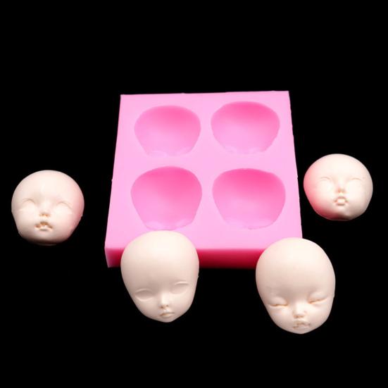 Силиконовая форма для головы куклы для украшения торта, 3D-формы для детского личика, кекса, шоколадной помадки, сахара, многоцелевая пищевая форма