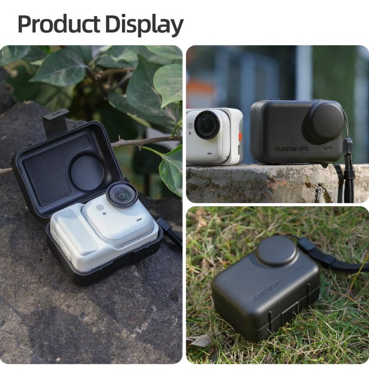 For Insta360 GO Ultra Sunnylife Portable Protective Case Shock-proof Dust-proof Storage Box with Lanyard (Black)