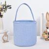 Пасхальное ведерко в клетку для детей, сумка для хранения в детской, подарочная корзина для новорожденных с ручкой для вечеринок по поиску пасхальных яиц