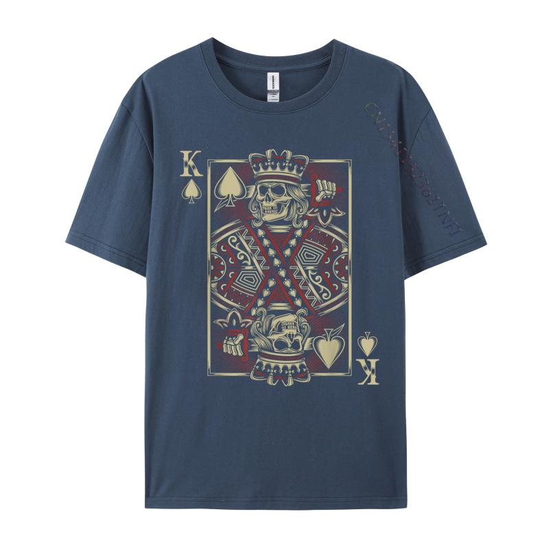 King Of Spades Skull Unisex Poker Card Game Grunge Biker Cards Funny Pure Cotton Tshirts For Unisex Normal Tops Shirts