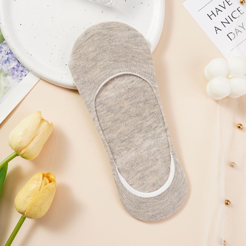 Женские невидимые носки-лодочки, летние силиконовые нескользящие модные носки до щиколотки, низкие женские однотонные хлопковые дышащие носки