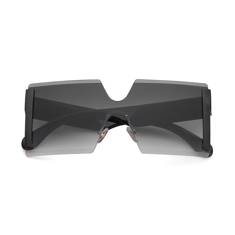 Модные градиентные квадратные безободковые солнцезащитные очки для женщин и мужчин, дизайнерские, трендовые, с синими линзами, большие солнцезащитные очки с защитой от УФ-лучей S61G