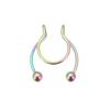 Fashion Colorful Fake Septum Stainless Steel Jewelry Non Piercing Nose Ring
