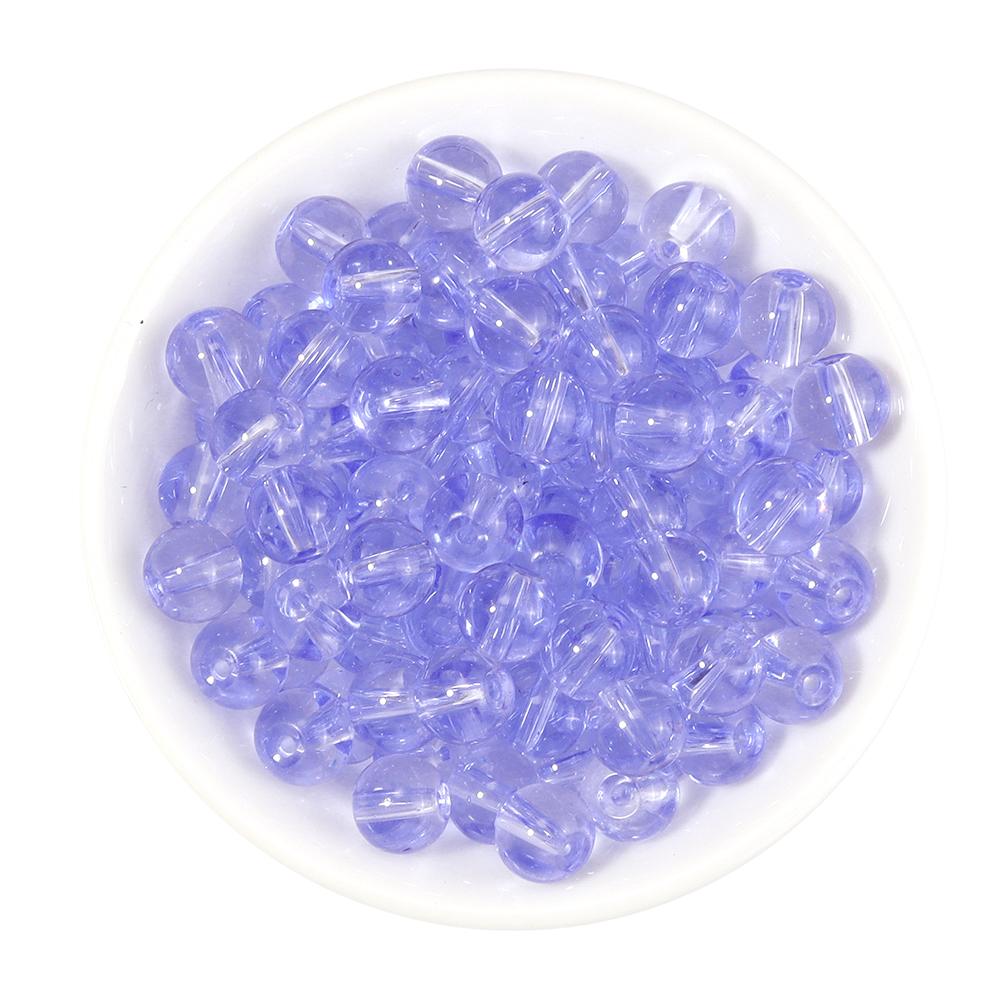 50pcs/lot 8mm Colored Transparent Glass Beads For Jewelry Making Loose Spaced Round Glass Bead DIY Jewelry Accessories Wholesale