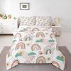 Erosebridal Rainbow Comforter Set 2Pcs, Kawaii Cartoon Cloud Quilt Iridescent Twin for Kids Girls Women Teens, Love Heart Duvet Insert Hand