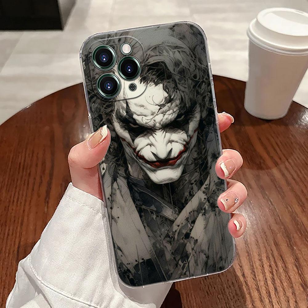 Крутые Джокеры Клоун Прозрачный Чехол Для Телефона Для iPhone 17 Pro Max 17E 11 12 13 14 15 16 Pro Max 15 Plus 17 Air 16E 7 XS Мягкий Чехол
