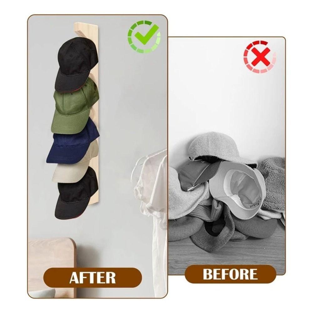 Baseball Caps Wooden Hat Hanger Organizer Wall Hat Rack Convenient Baseball Hat Holder Display
