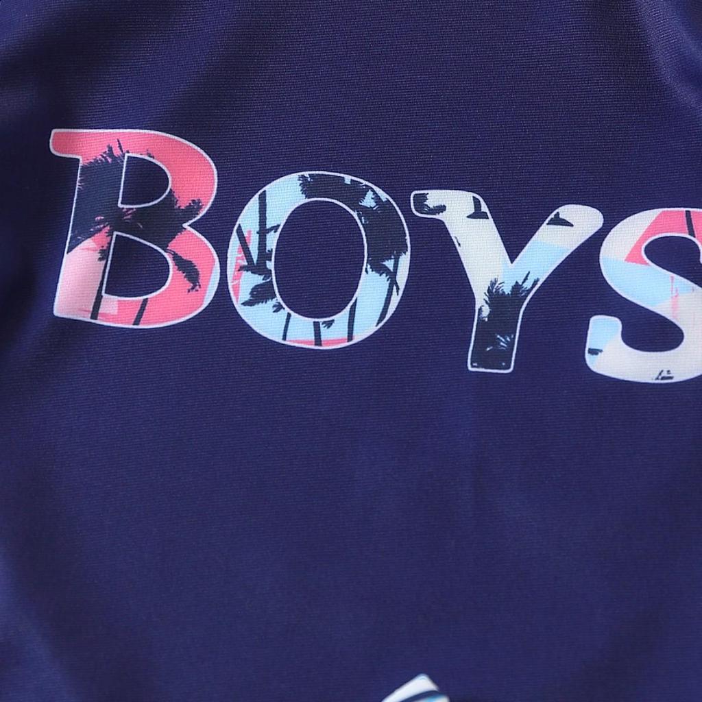 Гавайский быстросохнущий пляжный комплект для мальчиков: Топ с короткими рукавами и плавки с принтом кокоса