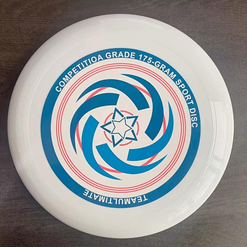 Профессиональный соревновательный летающий диск - Прочная вращающаяся конструкция, Белый с синим и красным логотипом, Идеален для занятий спортом на открытом воздухе, Спортивный диск