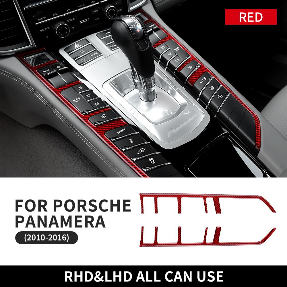 Real Carbon Fiber Sticker For Porsche Panamera 2010 2011 2012 2013 2024 2015 2016 Car Central Control Gear Panel Interior Trim