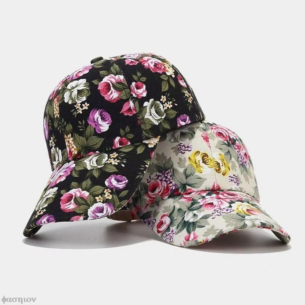 Flower Printed Baseball Cap Sun Protection Hip Hop Gorras Fashion Sport Snapback Hat  Outdoor