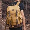 Retro Waterproof Canvas & Cowhide Men's Travel Backpack