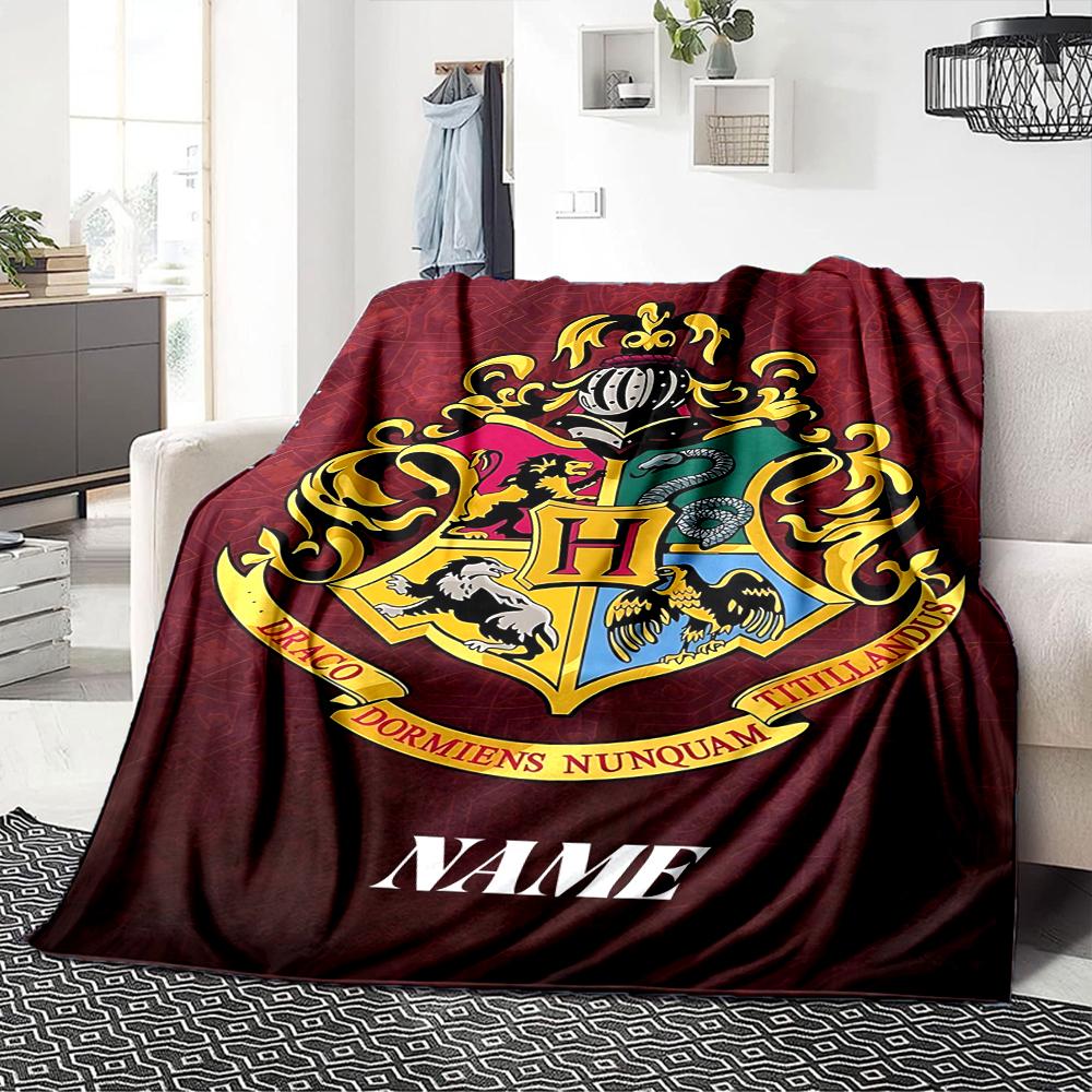 Custom Name Gryffindor Pride Loyalty blanket for Couch & Bed, Plush Cozy Fuzzy Blanket Super Soft & Warm Blankets for Fall and Winter. 090896