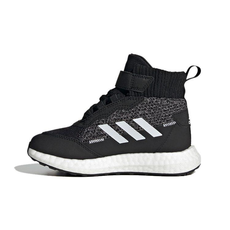 adidas Износостойкие высокие детские кроссовки для бега Черно-белые Детские FZ2505