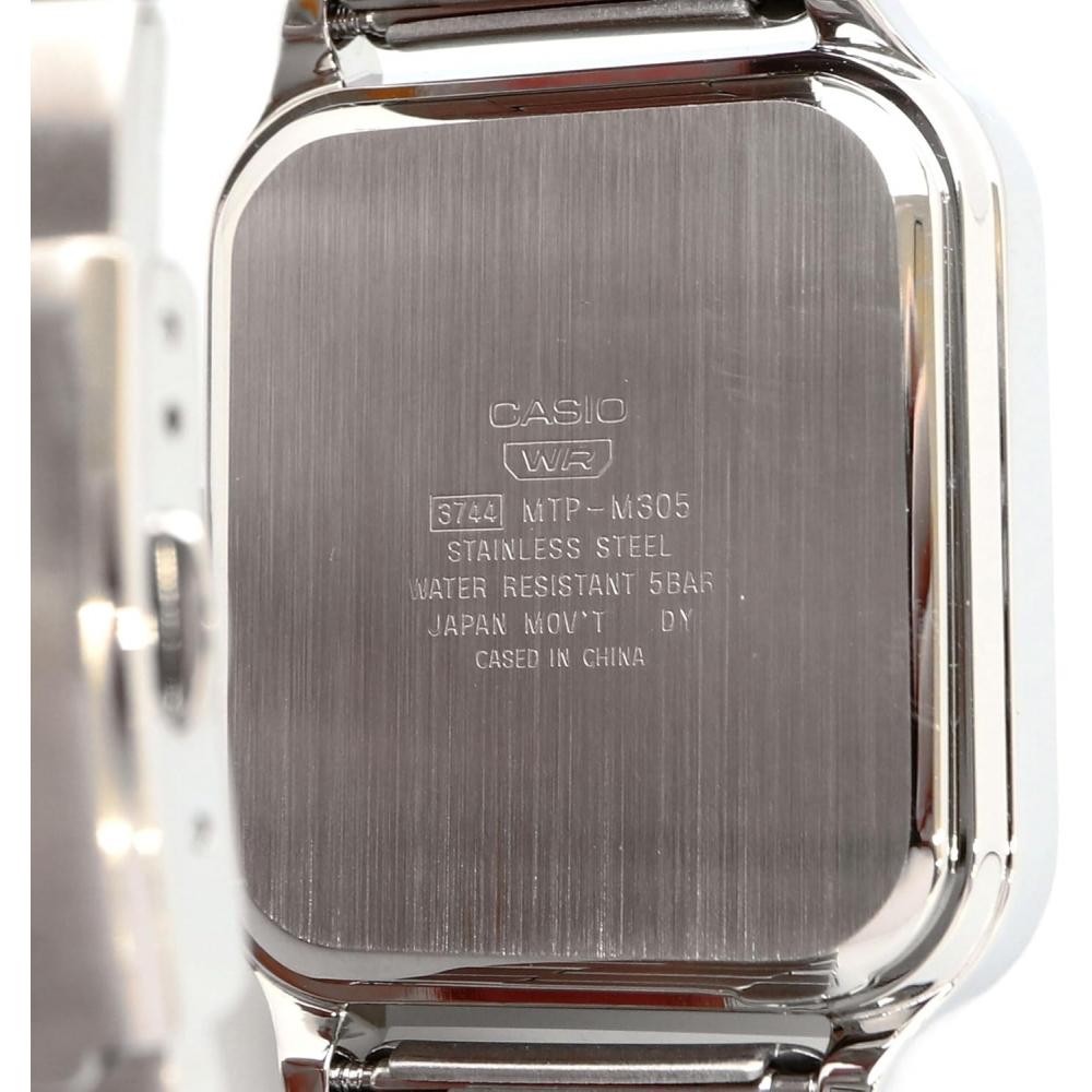 CaSio Men S Analog Moon phaSe Watch Silver Metal Band Mtp M305d 7a2v