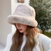 1pc Womens Winter Fleece Bucket Hat,Warm Faux Mink Plush Hat Fluffy Fisherman Fuzzy pullover Hat skull Hat For Outdoor dailywear