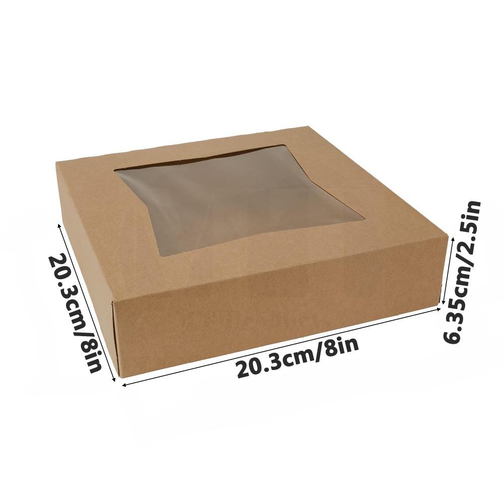 10 шт. подарочных коробок из крафт-бумаги с прозрачным окном, автоматически выдвижные подарочные упаковочные коробки, витрины для Рождества, Дня благодарения, Дня матери, выпускного