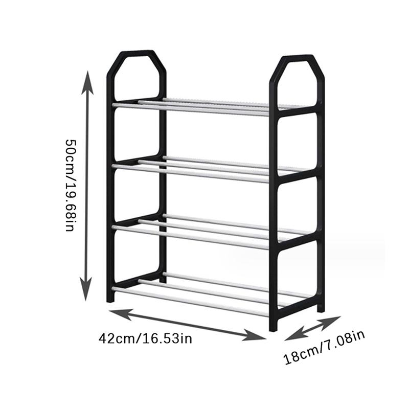Multi-Layer Shoe Shelf 4 Layers Simple Dust-Proof Storage Shoe Cabinet Multi-Layer Assembly Door Dormitory Organizer Rack