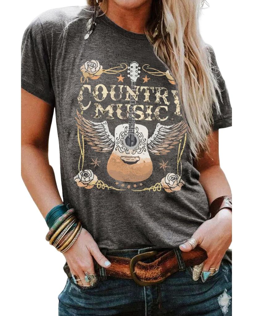 Azura Exchange Футболка с коротким рукавом и графическим принтом гитары