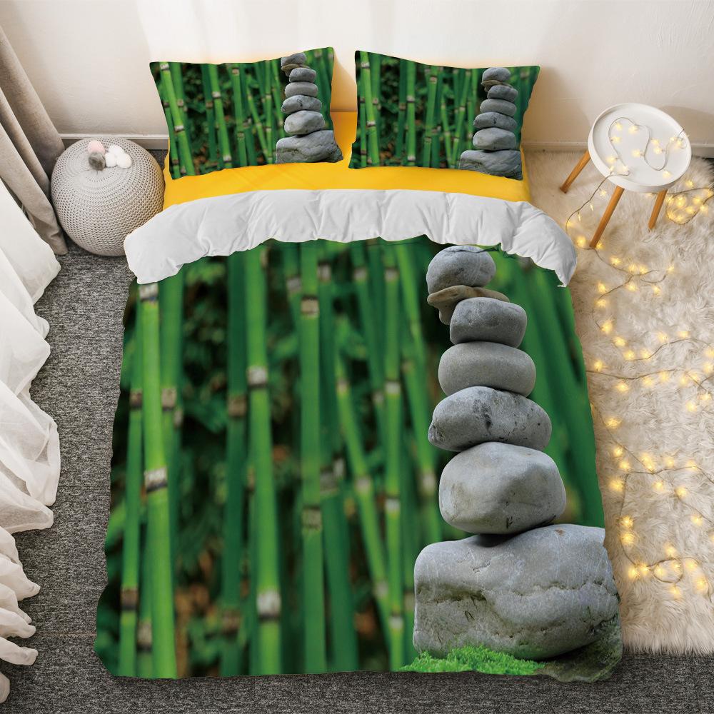 Комплект постельного белья из бамбука Green Nature Plant King Size, полиэстеровое одеяло с наволочкой для детей, мальчиков и девочек