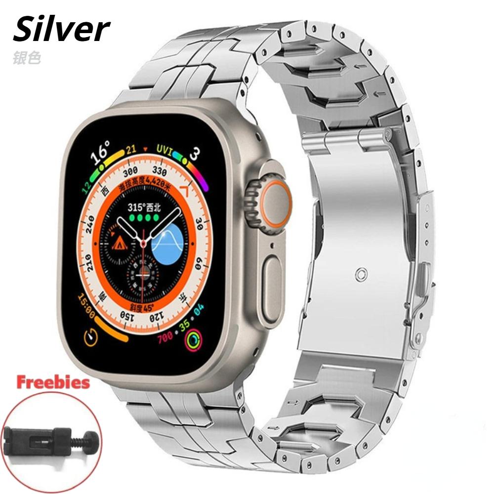 Титановый ремешок для Apple Watch Series 11 46 мм 42 мм 49 мм 45 мм 44 мм 38 мм 41 мм. Роскошный мужской браслет для iWatch Ultra3 10 SE 9 8 7 6 5 4 3