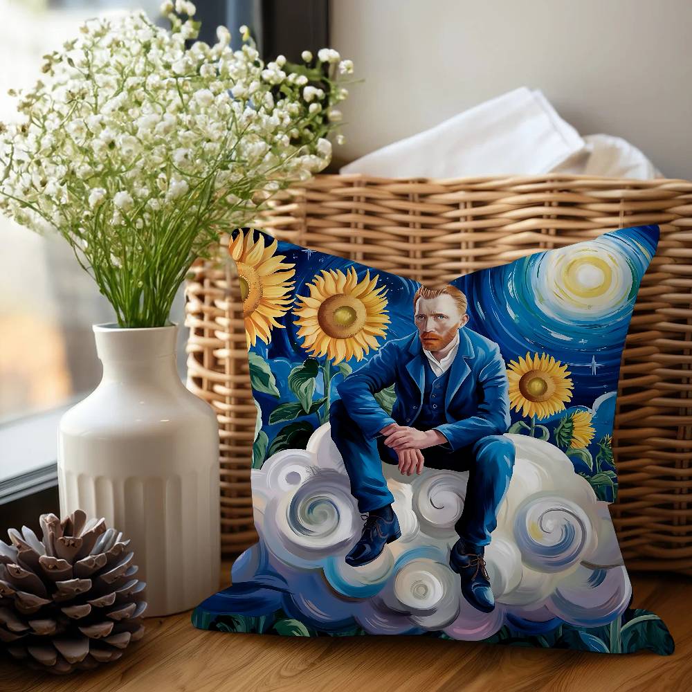 Подушка V-Van G-Gogh Аниме Подушка Диван Кровать Подушка для головы Наволочка Чехол на подушку 45x45 см Мода