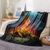 1Pc Dark Soul Print Flannel Blanket, High quality Comfortable for All Seasons, Home Decor, Warmth and Comfort, Perfect for Christmas Gifts