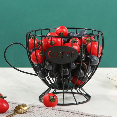 Прочный железный современный полый дизайн, чашка для хранения кофе, корзина для хранения фруктов, стойка