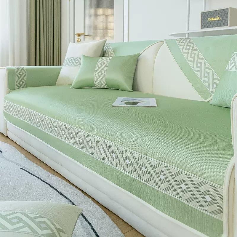 Подушка для дивана из ледяного шелка, летняя, простая, нескользящая, накладка на сиденье, высококачественный чехол-мат для дивана с полной защитой