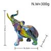 Colorful Water Transfer Printing Elephant Sculpture Nordic Home Office Desktop Decoration Resin Animal Statue Handicrafts