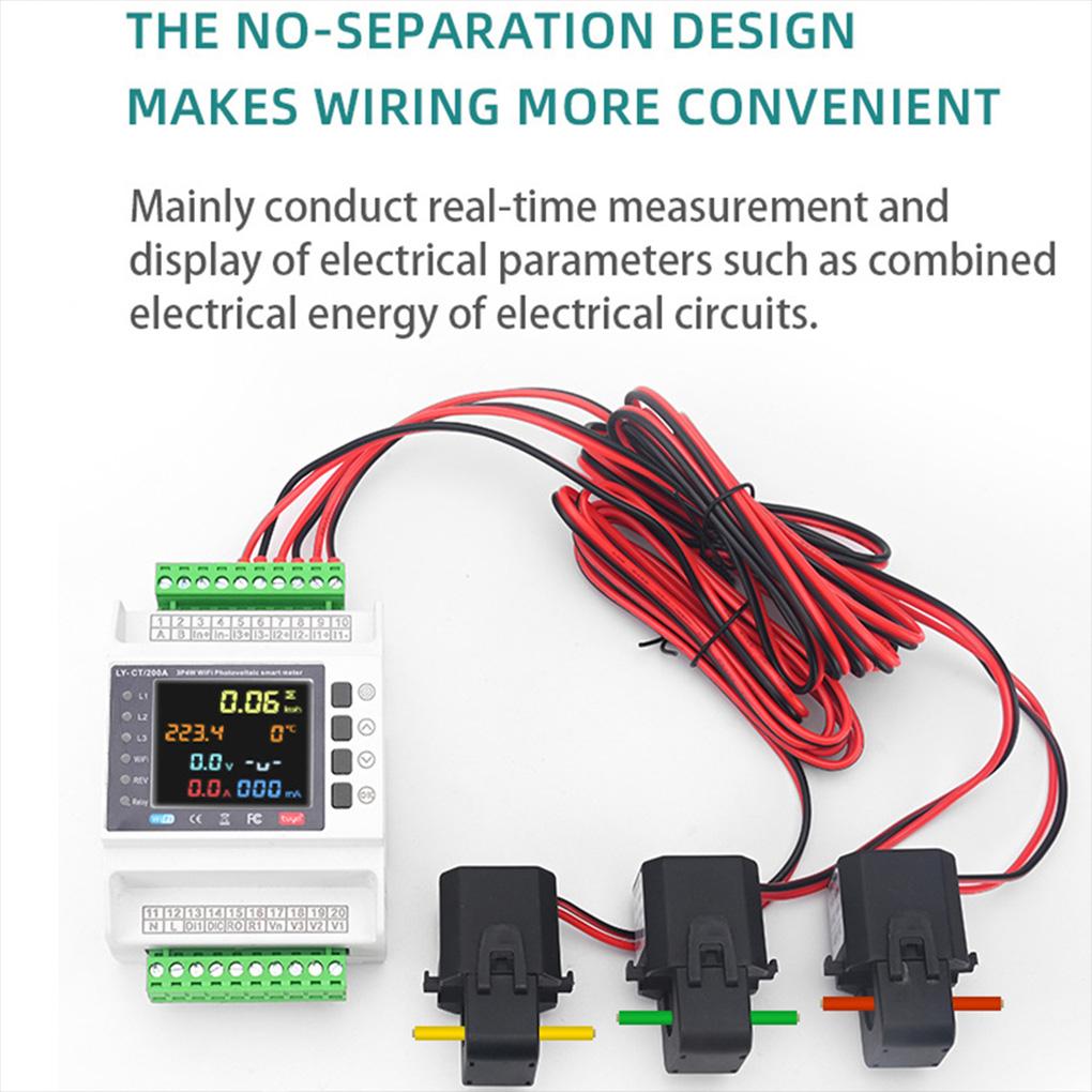 Three Phase Tuya WiFi Smart Bi-Directional Energy Meter Adapter Over Voltage