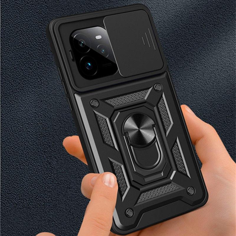Для Realme GT7 Pro/ GT7 Чехол–Сдвижная крышка камеры+Кольцо-подставка+Магнитное притяжение, Противоударная бронированная задняя крышка военного класса, Защита от падений