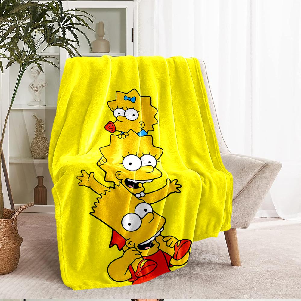 The Simpsons Theme Printed Blanket - Perfect for Couch, Bed, Travel & Outdoor Use | Machine Washable, Cozy & Durable.