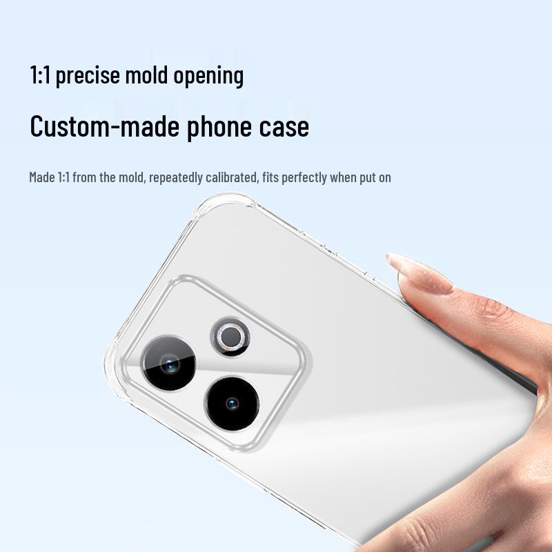 Прозрачный TPU чехол для телефона Realme GT7 Pro/Racing Edition с углами-подушками безопасности