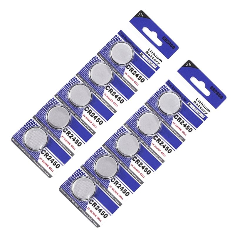 Набор из 5/10 батарей-таблеток CR2450. Литиевая батарея CR2450, 3 В для часов, калькуляторов и т. д.