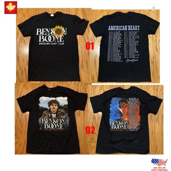 Benson Boone American Heart Tour 2025 T-Shirt Merch with Dates Cities Unisex T-Shirt