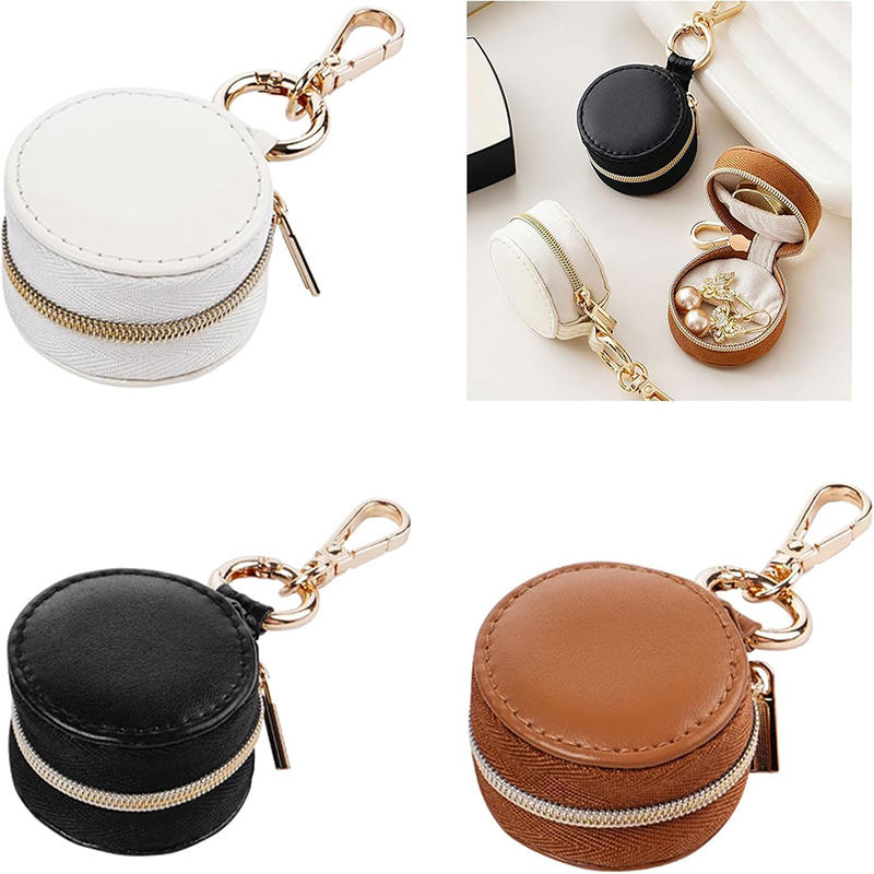 Мини Портативный Круглый Ящик Для Хранения Ювелирных Изделий Мешочек Для Сережек Ожерелья Кольца Органайзер Лоток Для Ювелирных Изделий