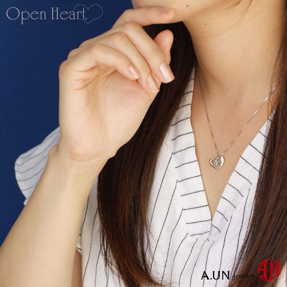 Ожерелье в форме сердца из швейцарского голубого топаза в ноябре, популярное никелевое женское [ювелирные изделия A.UN] Женщины, Ожерелье, Камень по рождению, Подарок, Бренд, Бесплатно, Подвеска,
