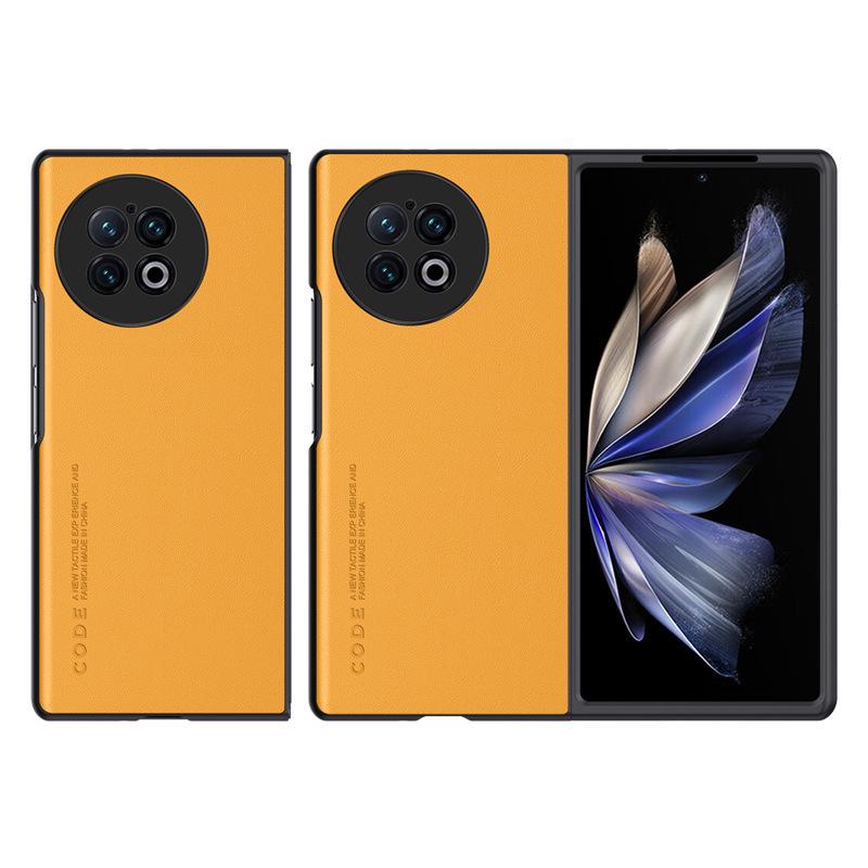 Vivo X Fold5 Роскошный кожаный бизнес-защитный чехол – Защита от падений, Однотонный дизайн с текстурой кожи