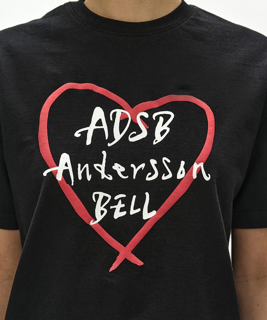 ADSB ANDERSSON BELL Унисекс Футболка с логотипом-сердцем Kelly Atb1682U(Черный Красный)