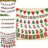 Festive Merry Christmas Bunting Hanging Banner Flag For Xmas Party Decoration