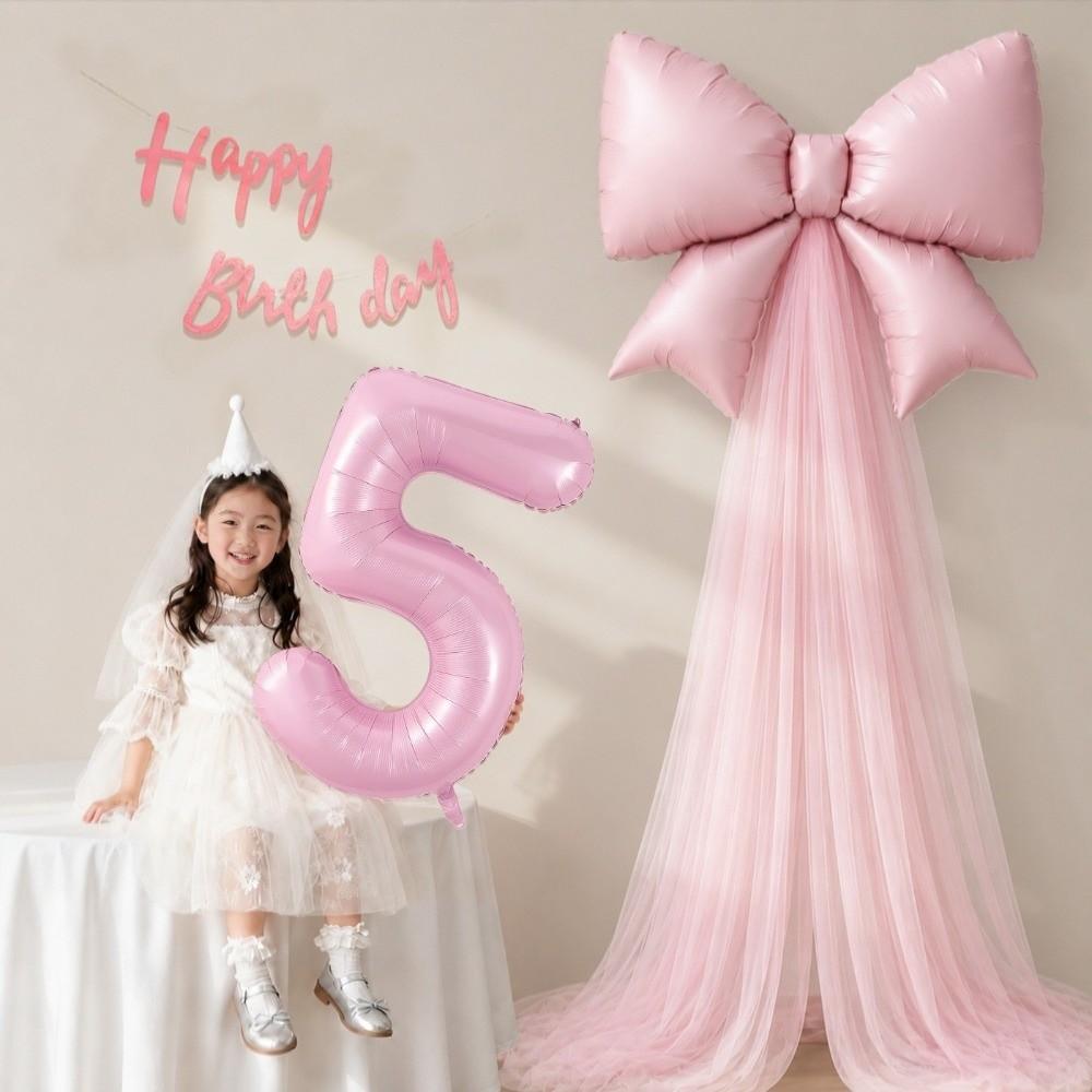 40 Inch Large Number Balloon Set DIY Bowknot Design Foil Balloon Set Photo Props