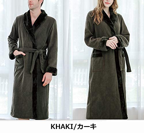 Bathrobe Gown Unisex Bathrobe After Bath Room Wear Loungewear Nightgown Stylish XL Size Navy [Arcade] Men's Women's