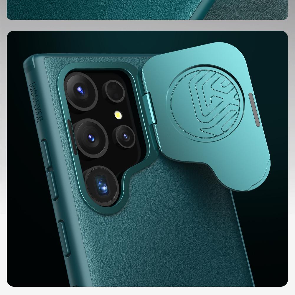 NILLKIN For Samsung Galaxy S24 Ultra Phone Case CamShield Prop Leather Magnetic Cover Camera Protection Back Cover