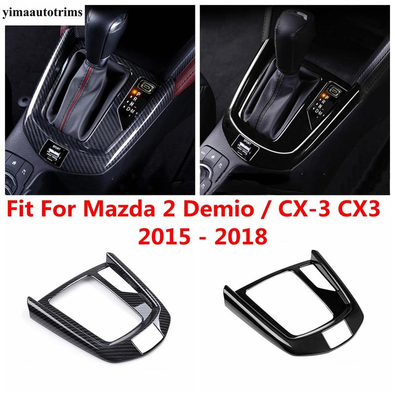 Right Hand Drive Central Control Shift Gear Panel Frame Decoration Cover Trim For Mazda 2 Demio / CX-3 CX3 2015-2018 Accessories
