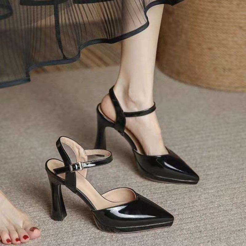 Мода 2025 Новые туфли на высоком каблуке с платформой «нюд» Женские кроссовки с острым носком Летний тренд Элегантное платье Массивные туфли-лодочки